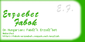 erzsebet fabok business card